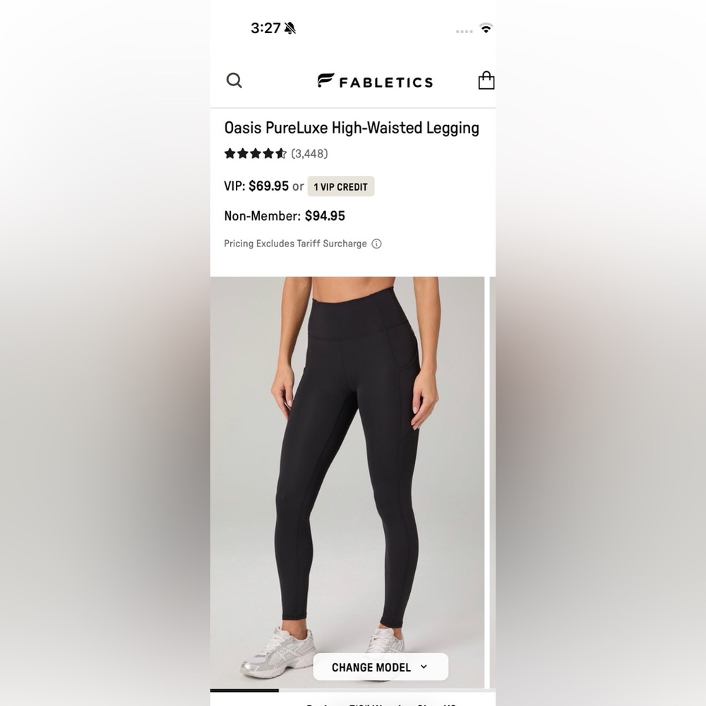Fabletics Oasis PureLuxe High-Waisted Legging - NAVY